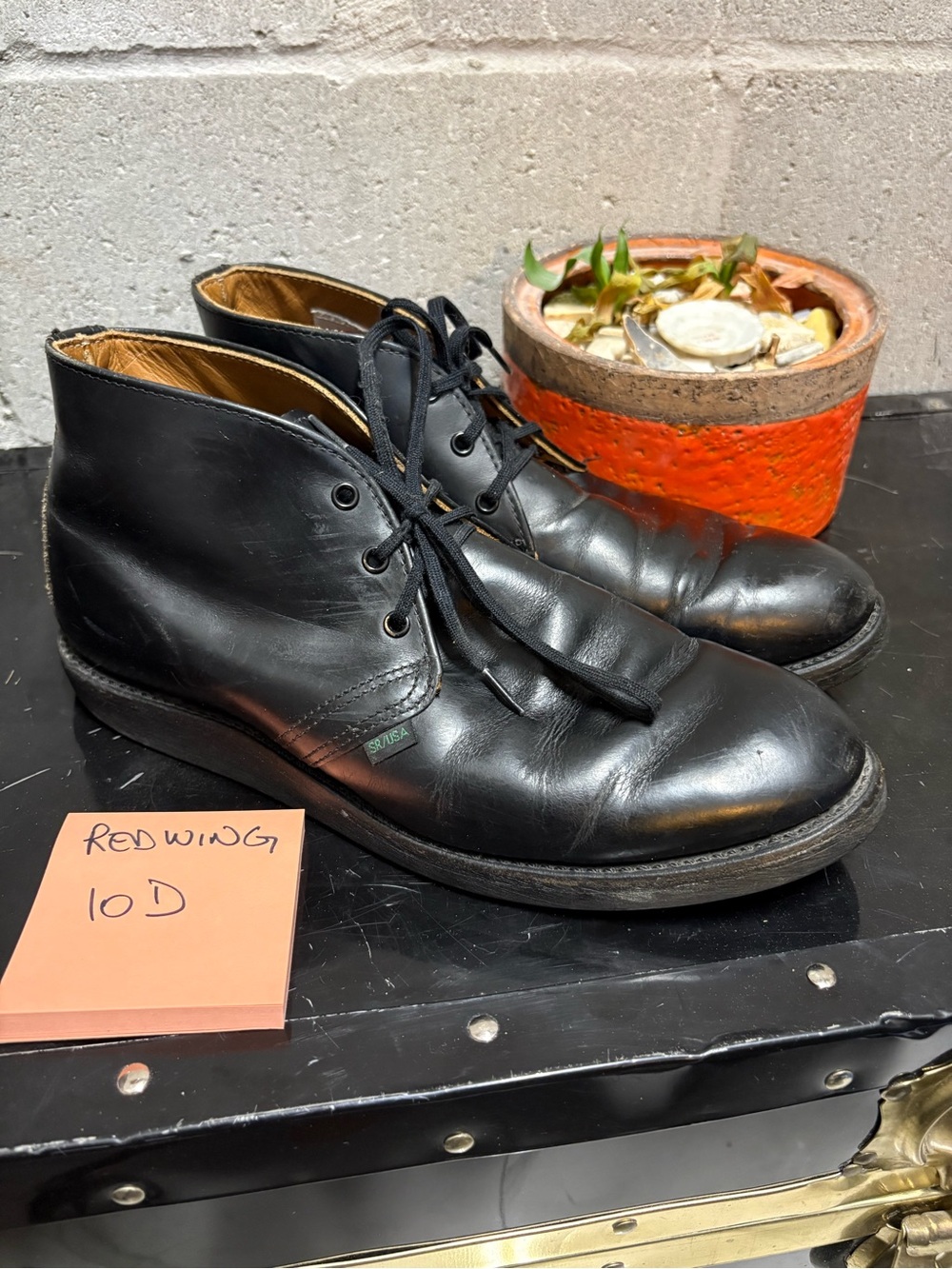 Red Wing Shoes Black Leather Lace-Up Chukka Boots